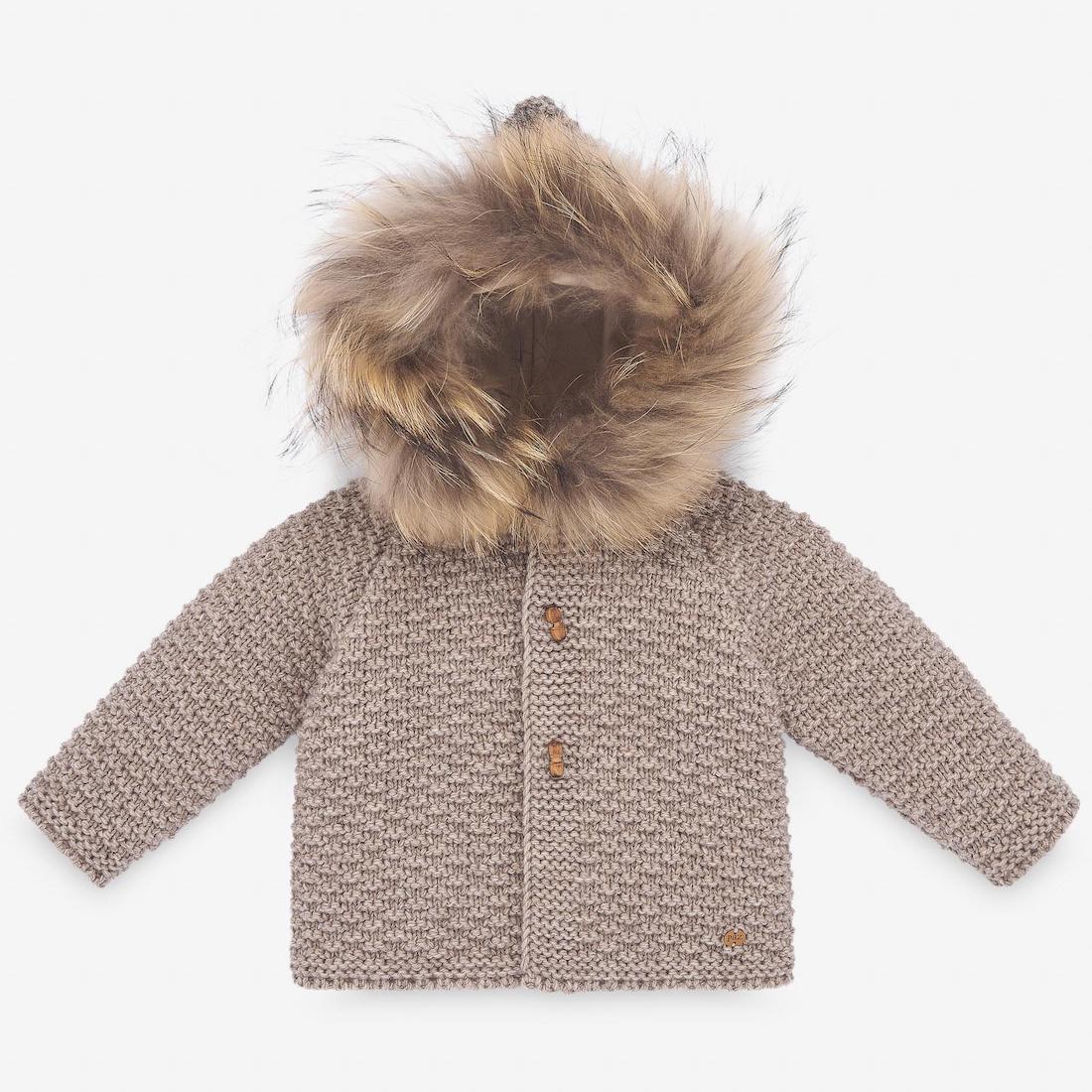 Grey Wool Blend Knit Jacket