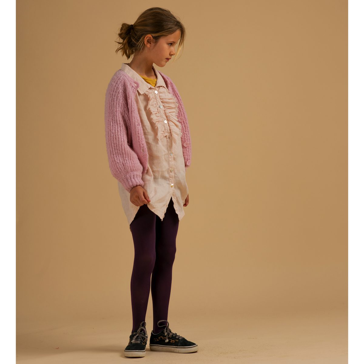 Linen Ruffle Dress Oatmilk White