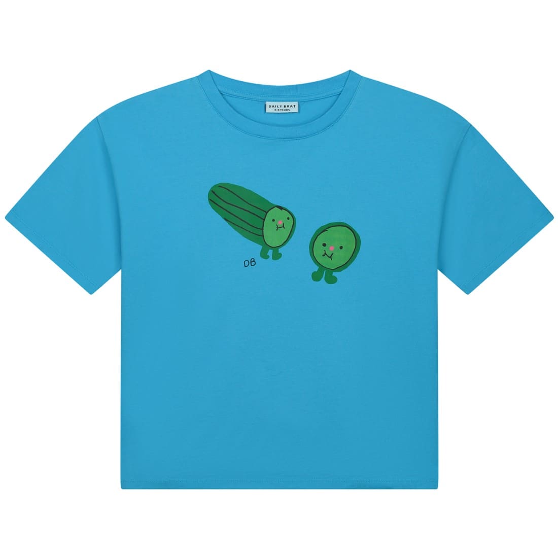 Cute Cucumber Tshirt Splashing Blue