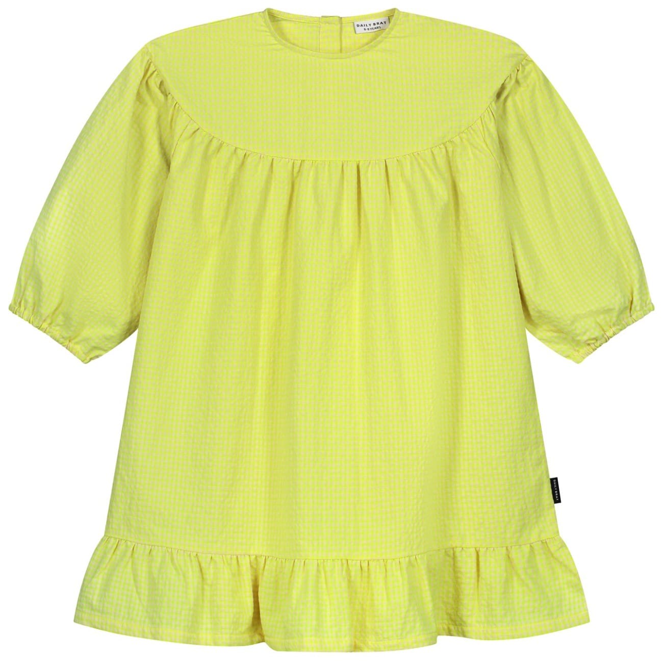 Bold Checked Dress Cozy Yellow