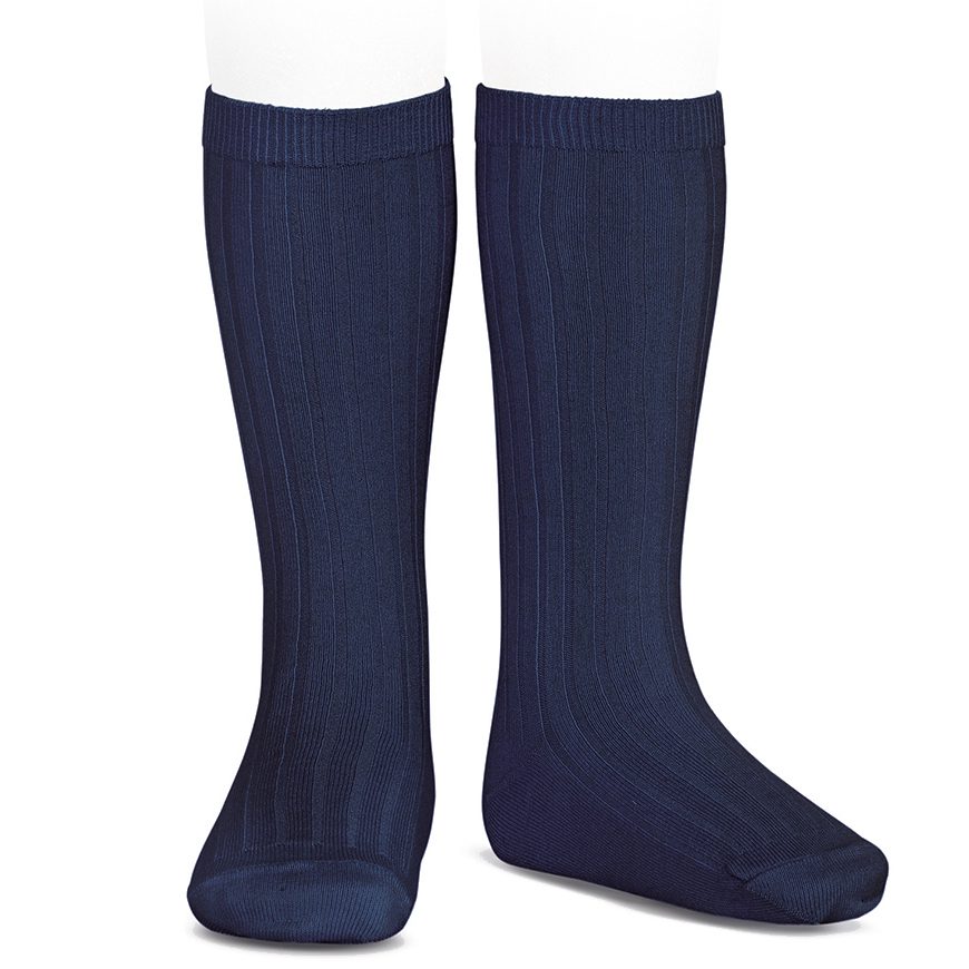 2016/2 Basic Ribbed Knee High Socks | 480 Navy Blue