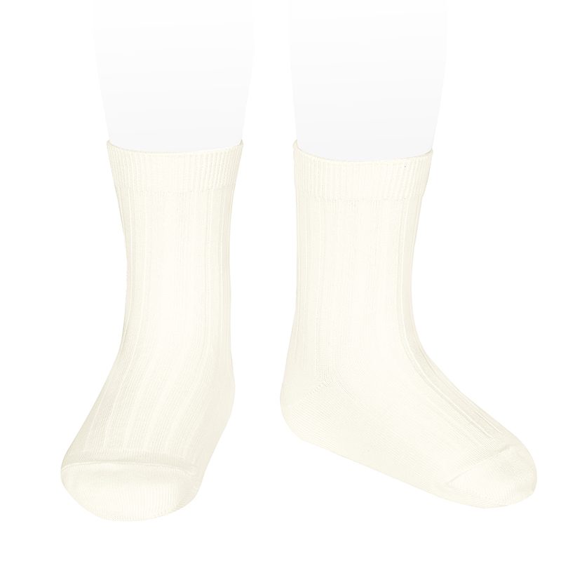 2016/4 Basic Ribbed Short Socks | Beige 303
