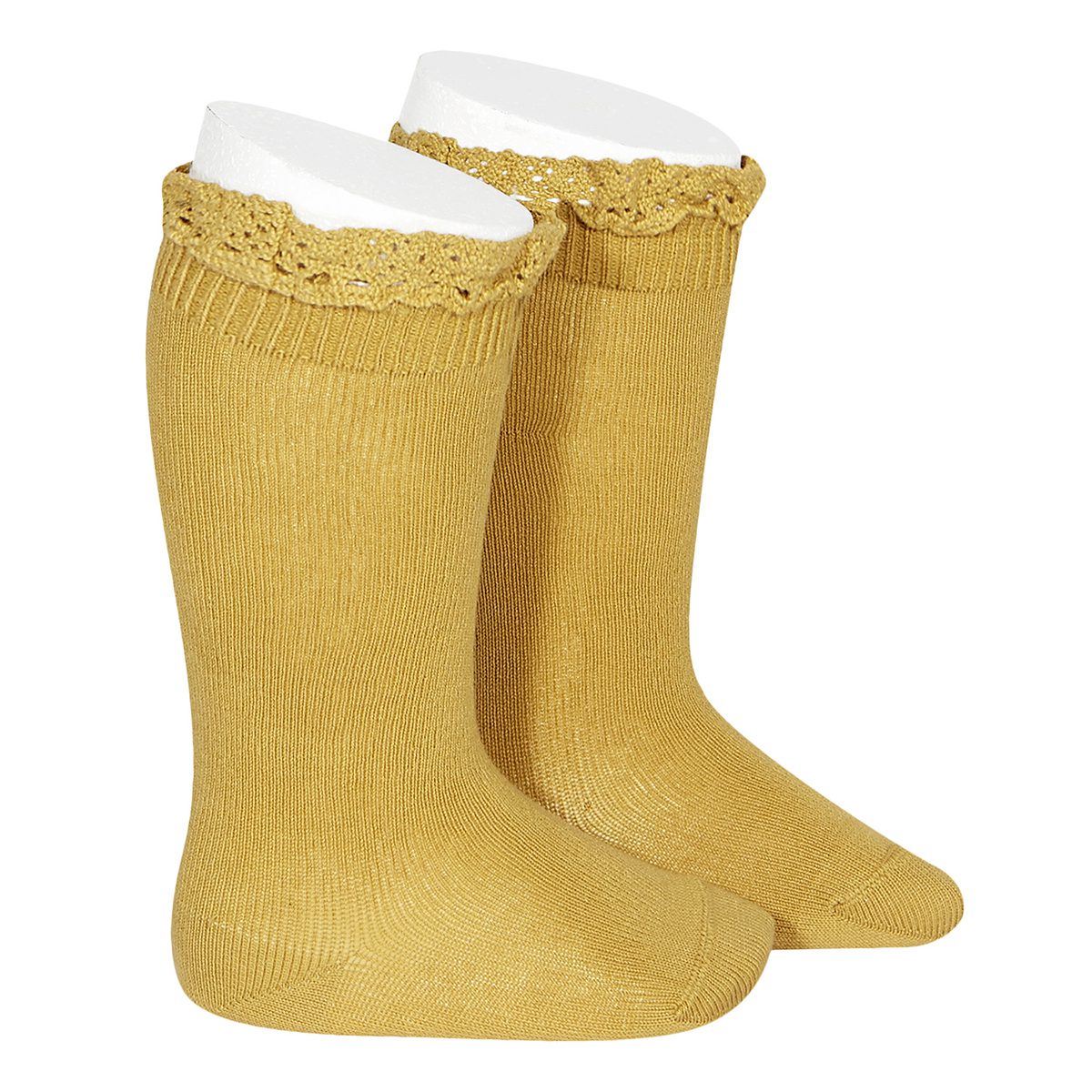 Knee Socks W/ Edging | Mustard (629)
