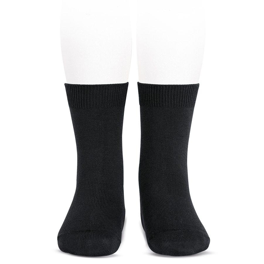 Plain Stitch Basic Short Socks | Black (900)