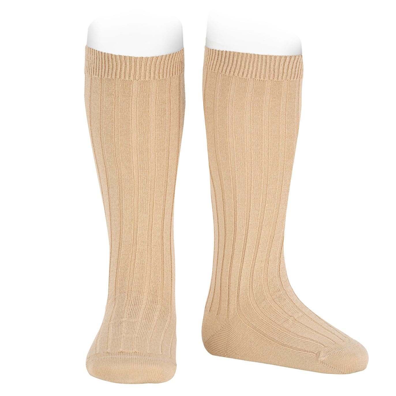 1216/2 Merino Wool Blend Rib Knee Socks | Beige 935