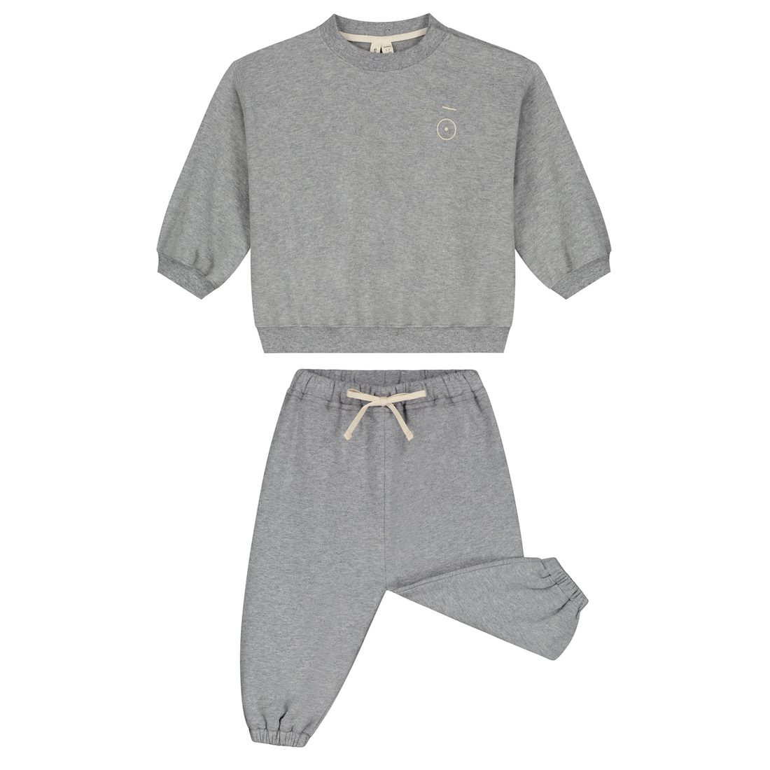 Baby dropped Shoulder Sweater & Track Pants | Grey Melange