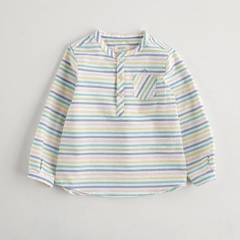 Striped Shirt & Yellow Shorts Set