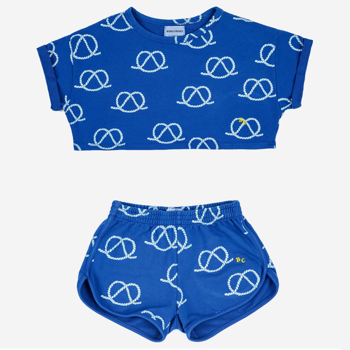 Sail Rope All Over Cropped Sweatshirt & Shorts