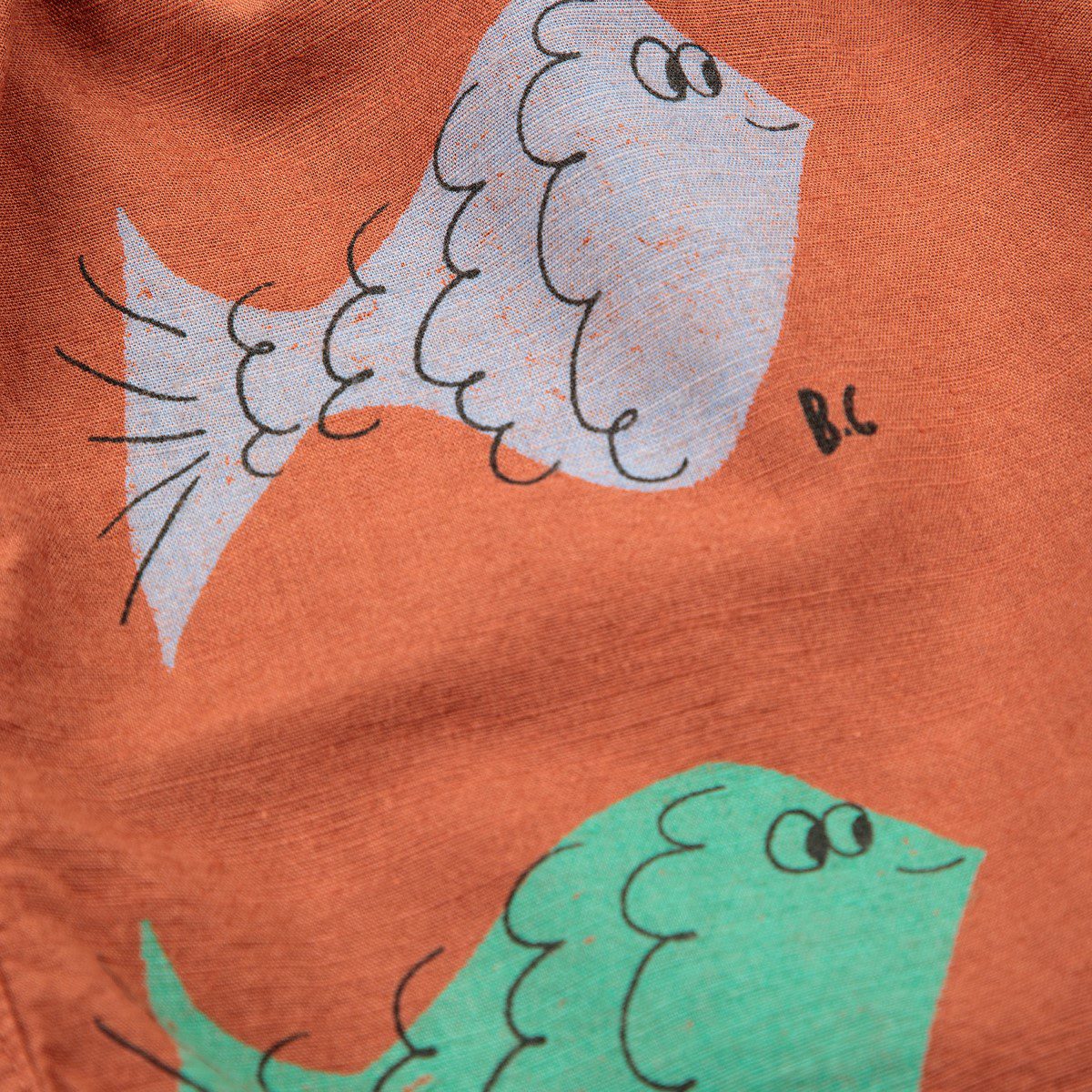 Hermit Crab T-Shirt & Multicolor Fish All Over Woven Shorts