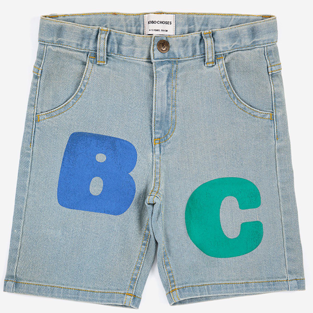 Bobo Choses Color Block Denim Bermuda Shorts