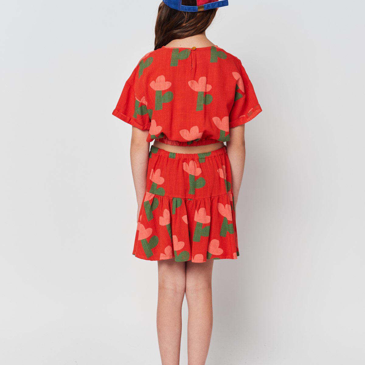 Sea Flower All Over Woven Short Sleeve Top & Skirt