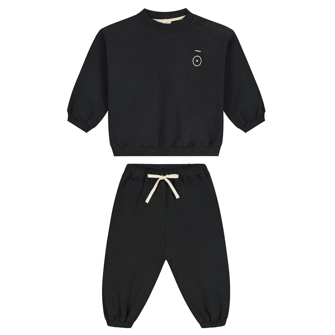 Baby dropped Shoulder Sweater & Track Pants | Nearly Black