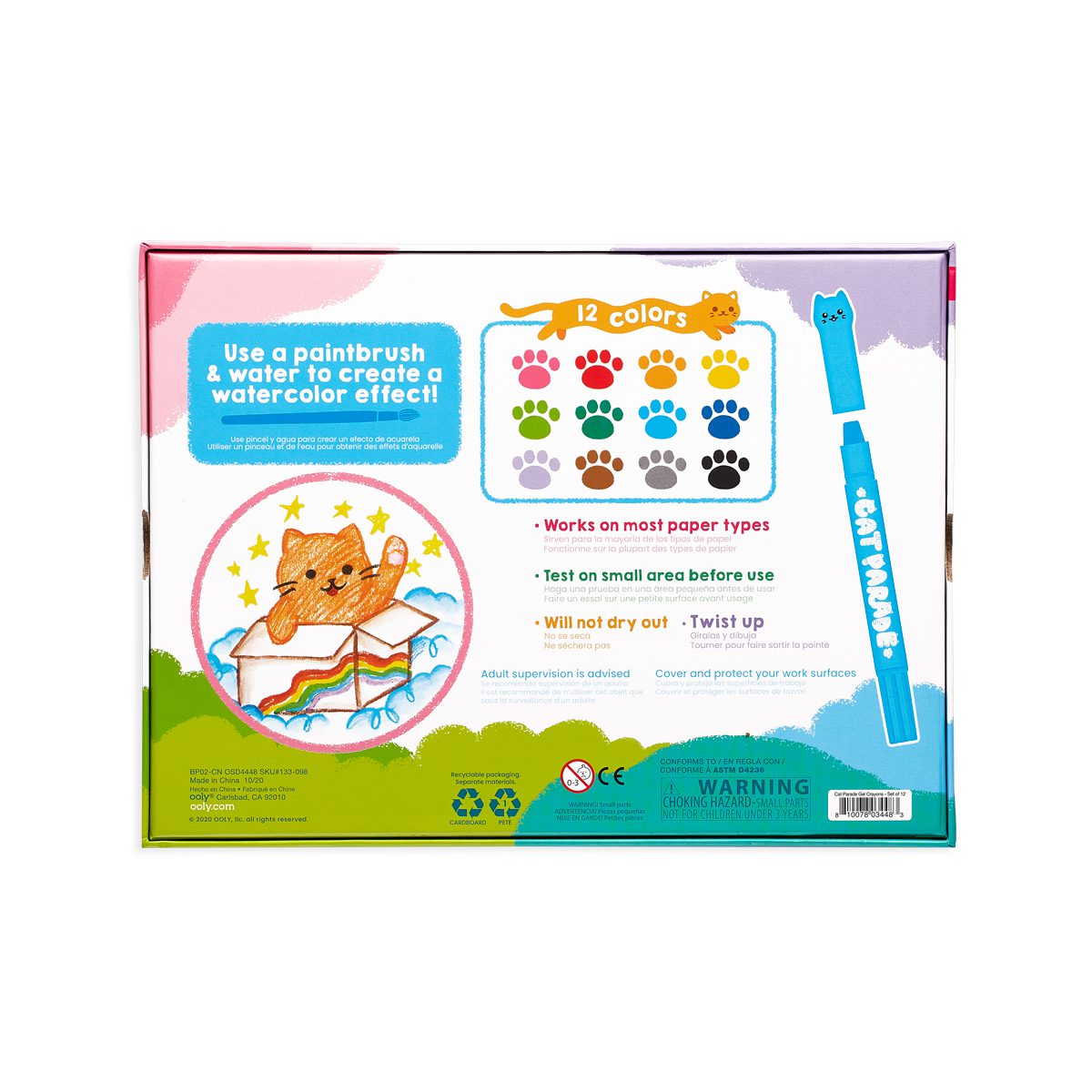 Cat Parade Gel Crayons (Set of 12)