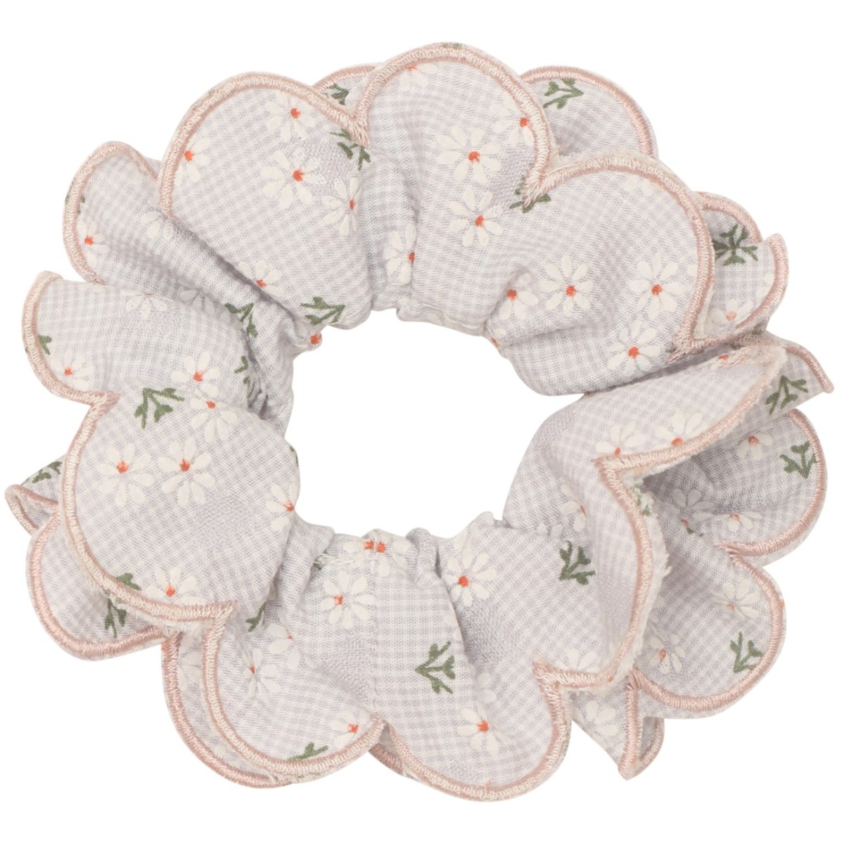 Scalloped Floral Scrunchie