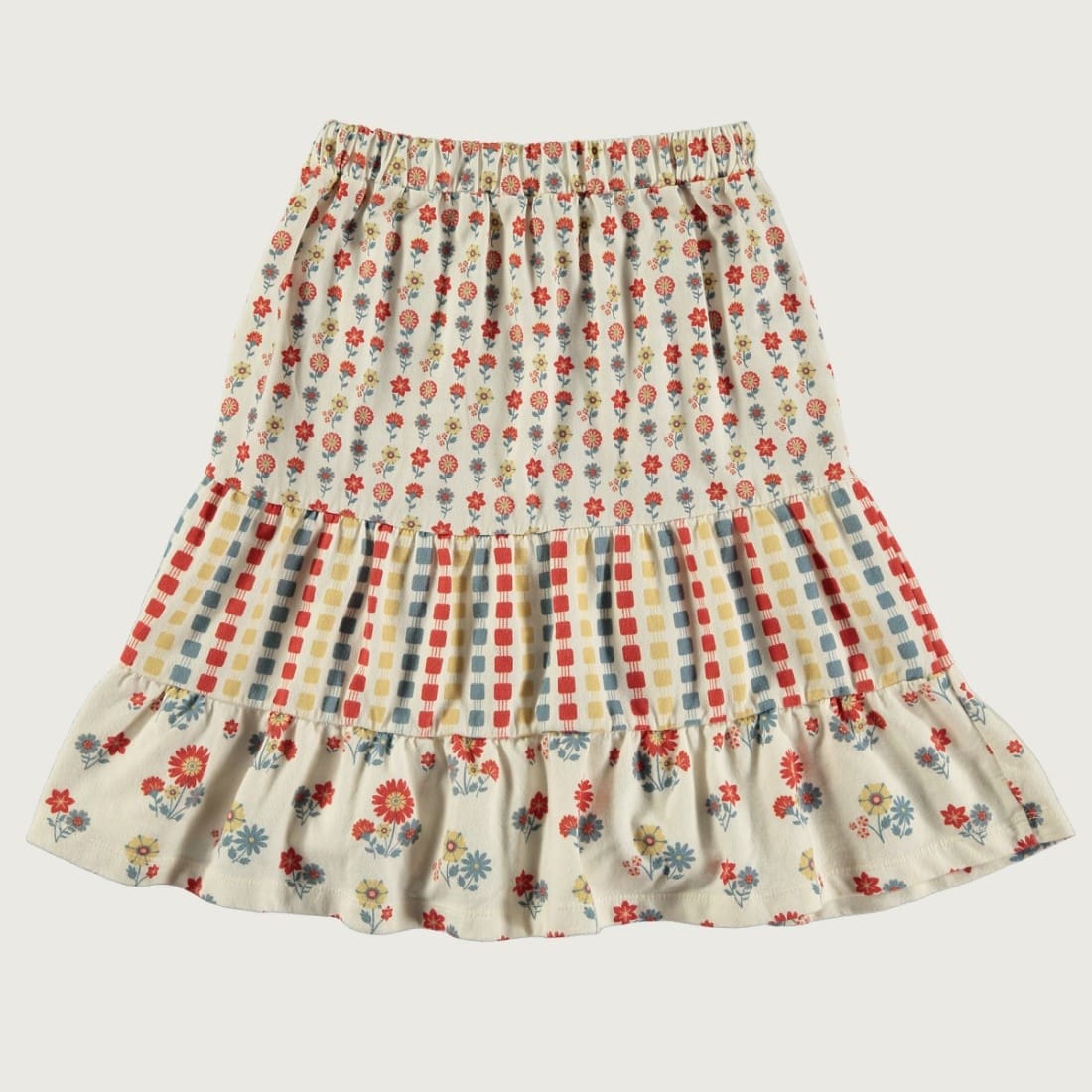 Patch Blouse & Midi Skirt