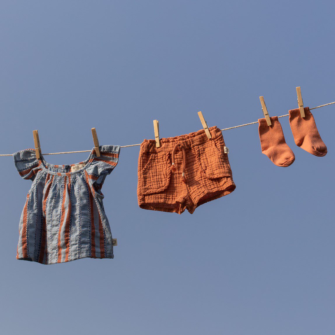 Carole Striped Denim Blouse & Stella Gauze Shorts