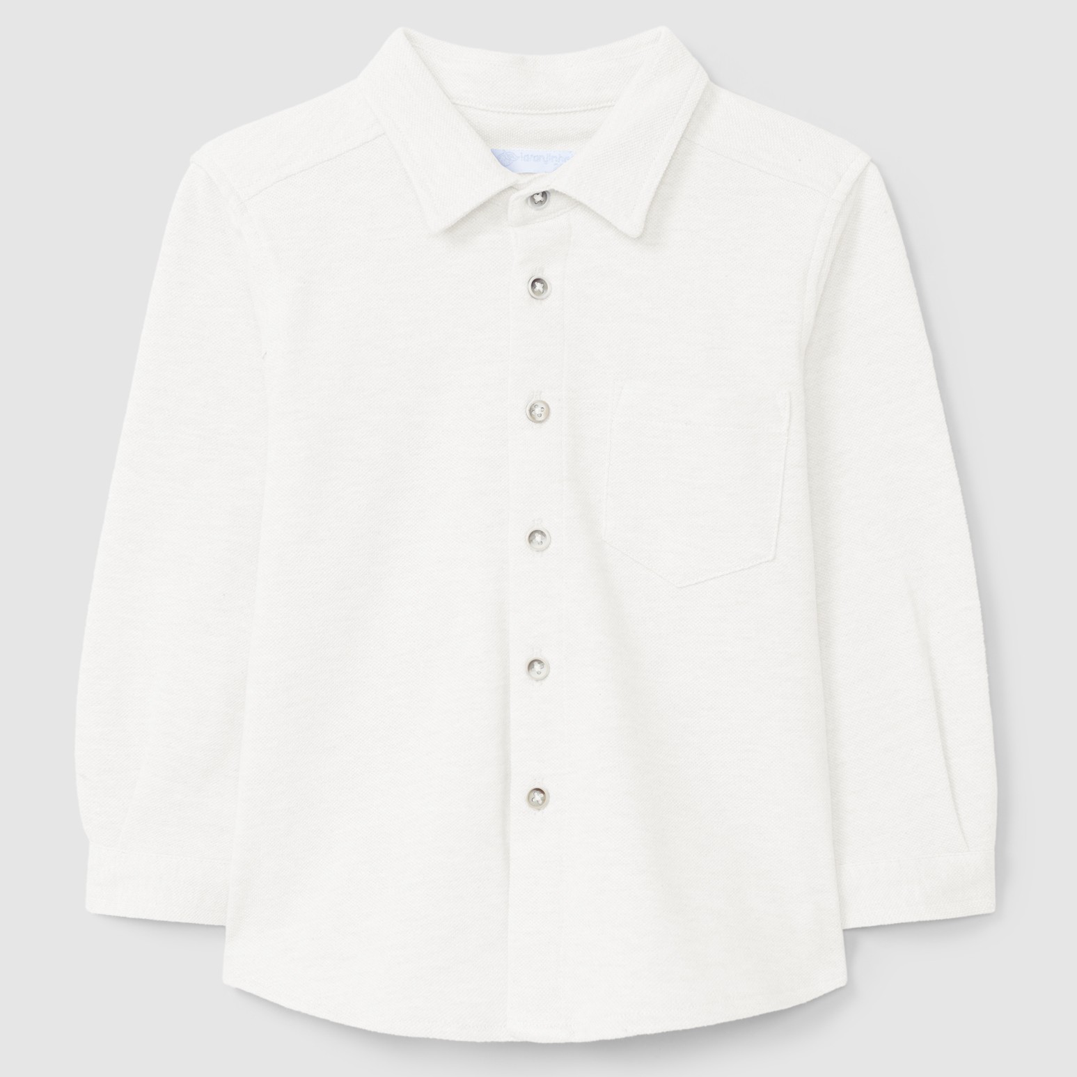 Piqué Shirt With Pocket Off White