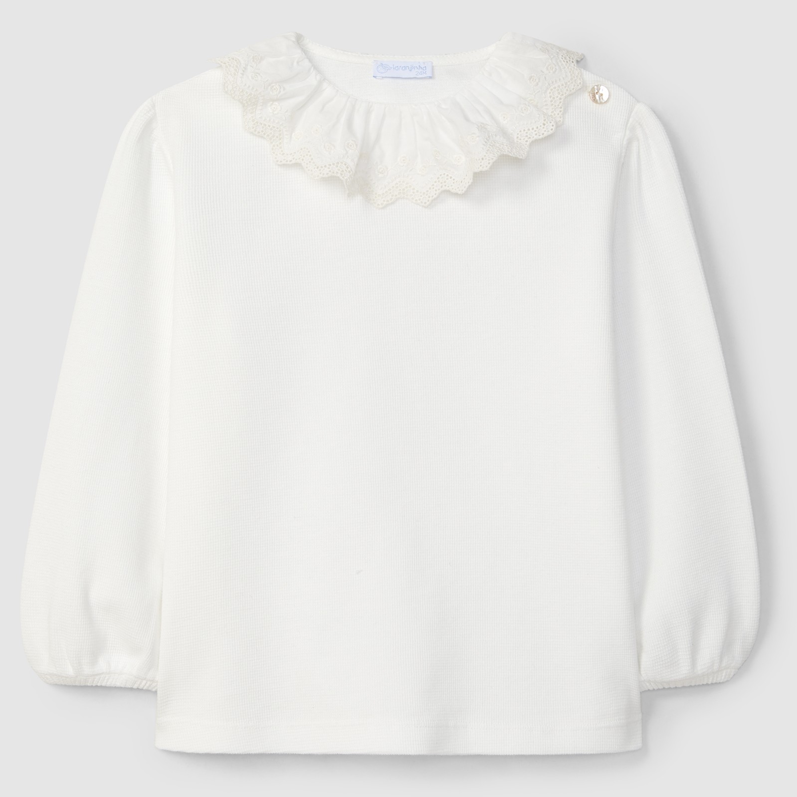 Longsleeve In Waffle Weave Off White