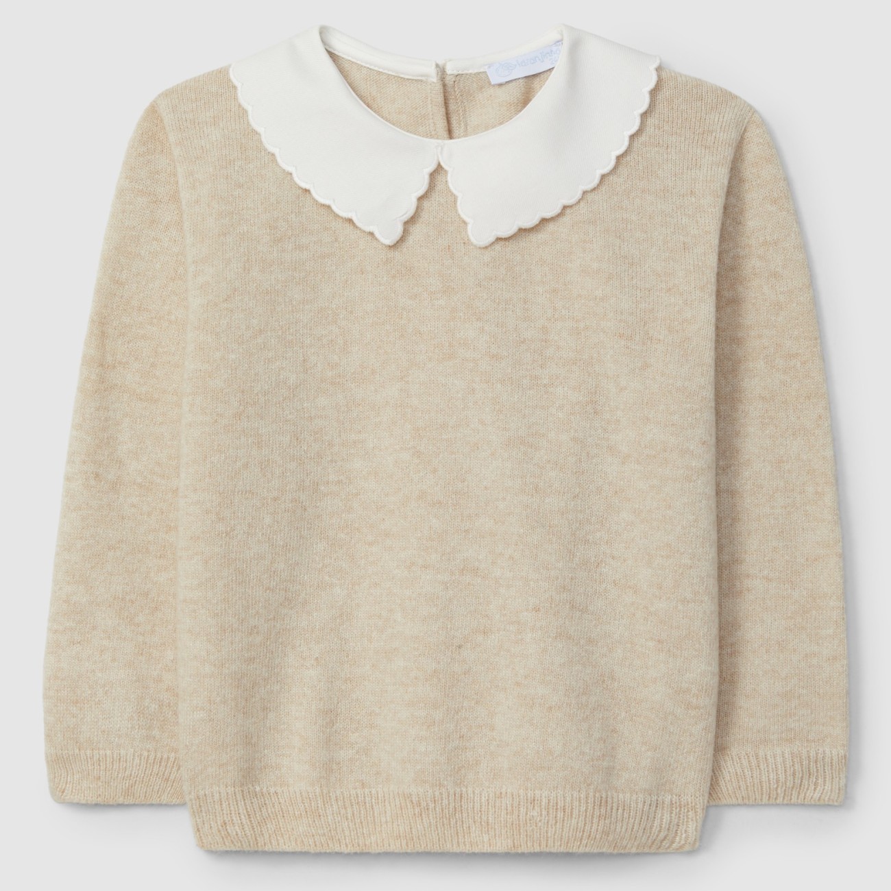 Knitted Jumper W/ Fabric Collar