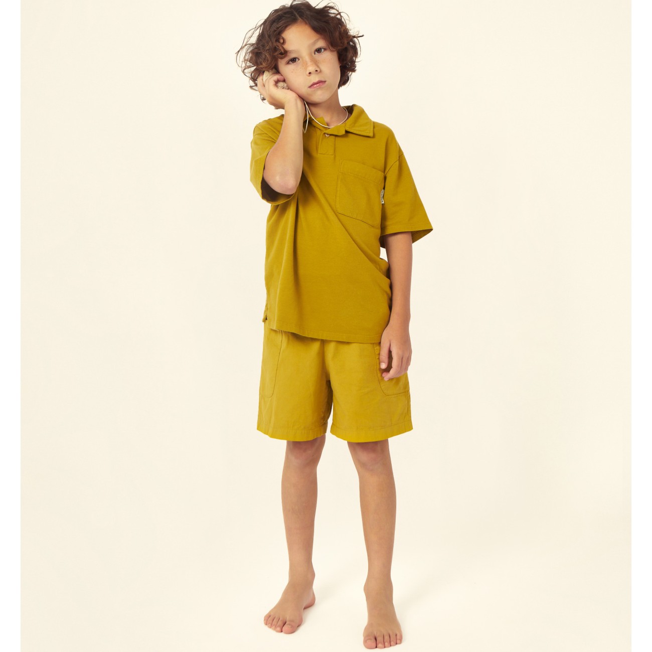 Luca Jersey Polo Shirt & Bermuda | Ochre