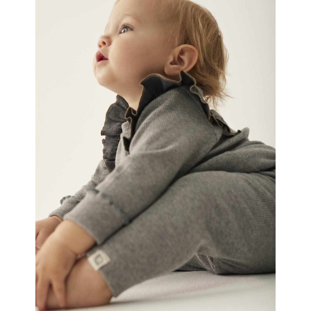 Soft cotton Rib Baby Sweater & Leggings Grey
