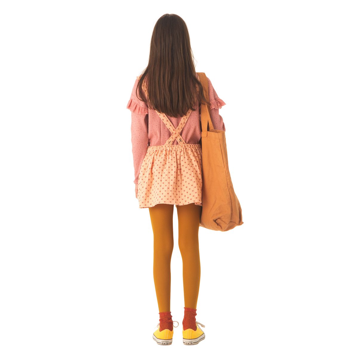 L/S W/ Frills On Shoulders | Pink W/ Orange Little Stars