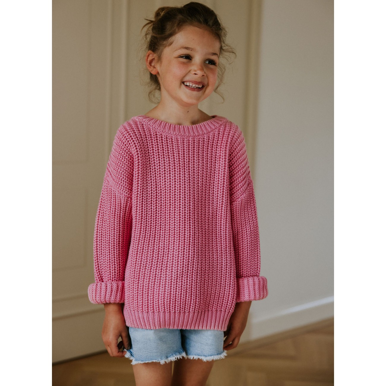 Chunky Knitted Sweater Bubble Gum Pink