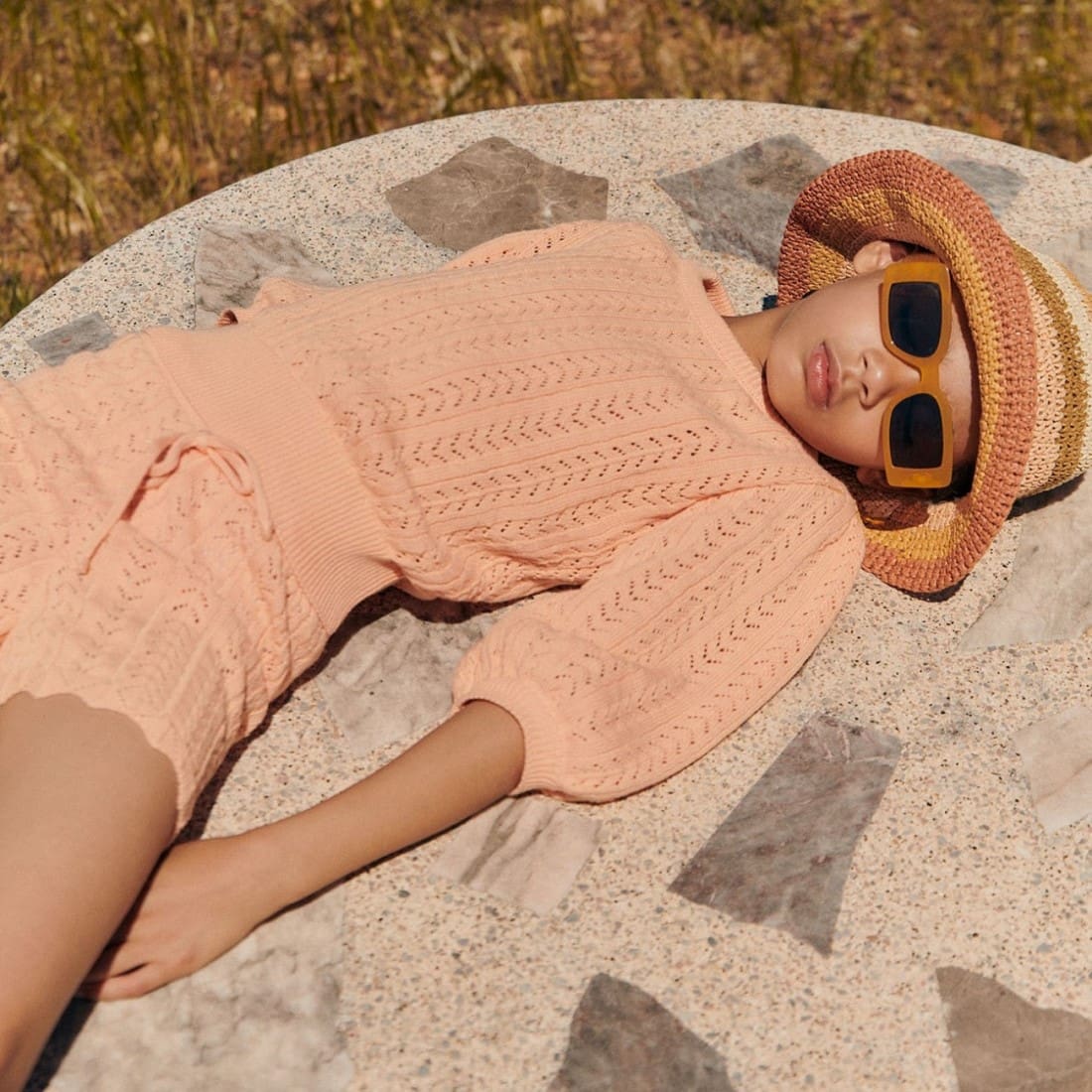 Nora Cotton Openwork Sweater & Shorts