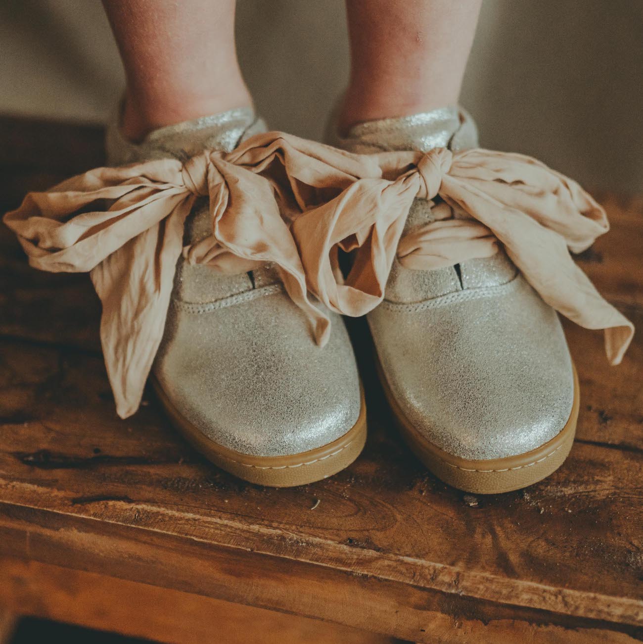 Emilia Organza | Silver Metallic Leather