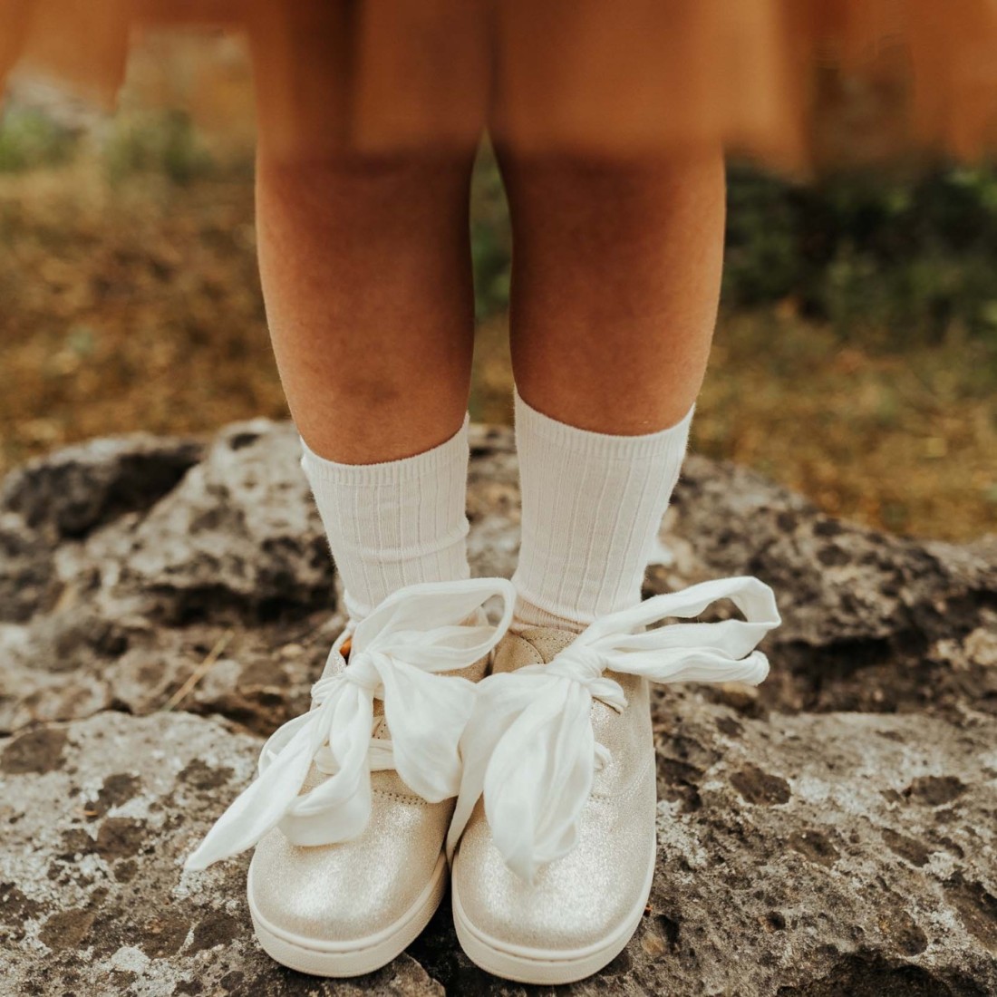 Emilia Organza Sneakers | Silver Metallic Leather