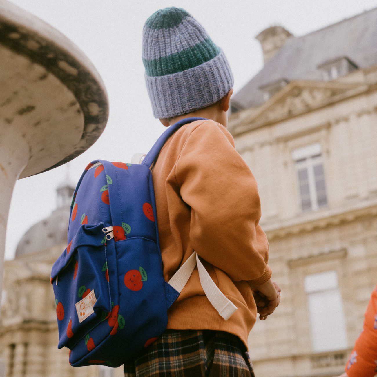 Big Stripes Beanie | Grey/Petrol Green