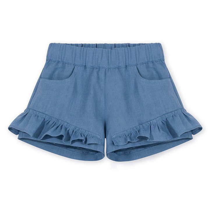 Erica Frill Linen Ruffle Shorts