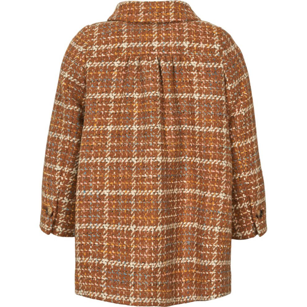 Olive Wool Coat | Caramel Check