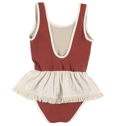 Swimsuit Striped Ruffle | Lava