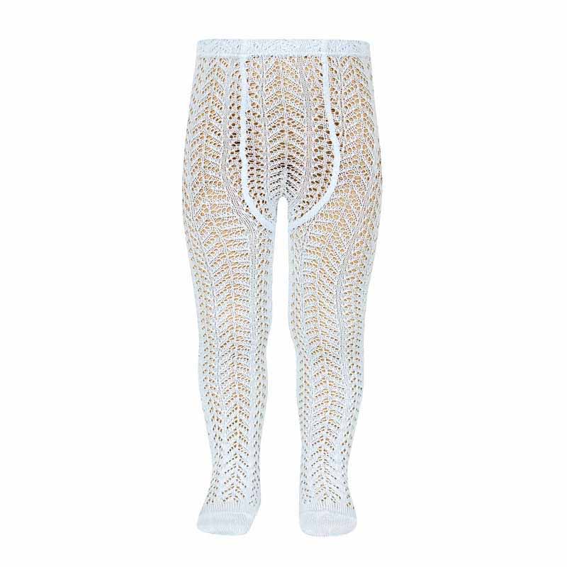 2529/1 Perle Cotton Openwork Tights | Baby Blue 410