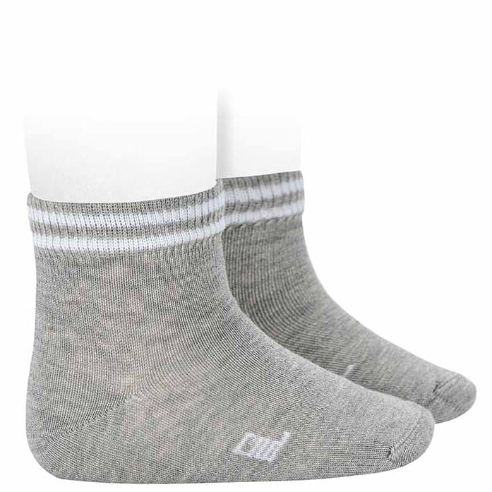 2603/4 Ankle Sport Socks W/ Stripes | Aluminum 221