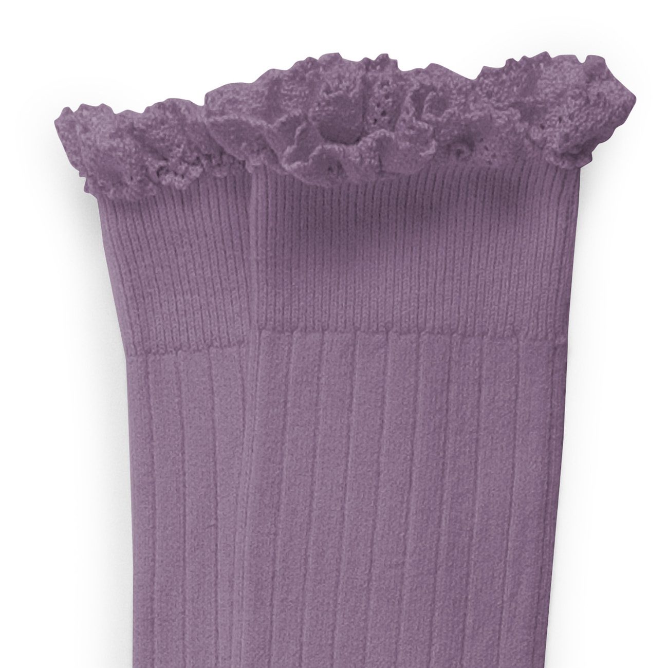 Joséphine Lace-Trim Ribbed Knee-high Socks | Glycine Du Japon