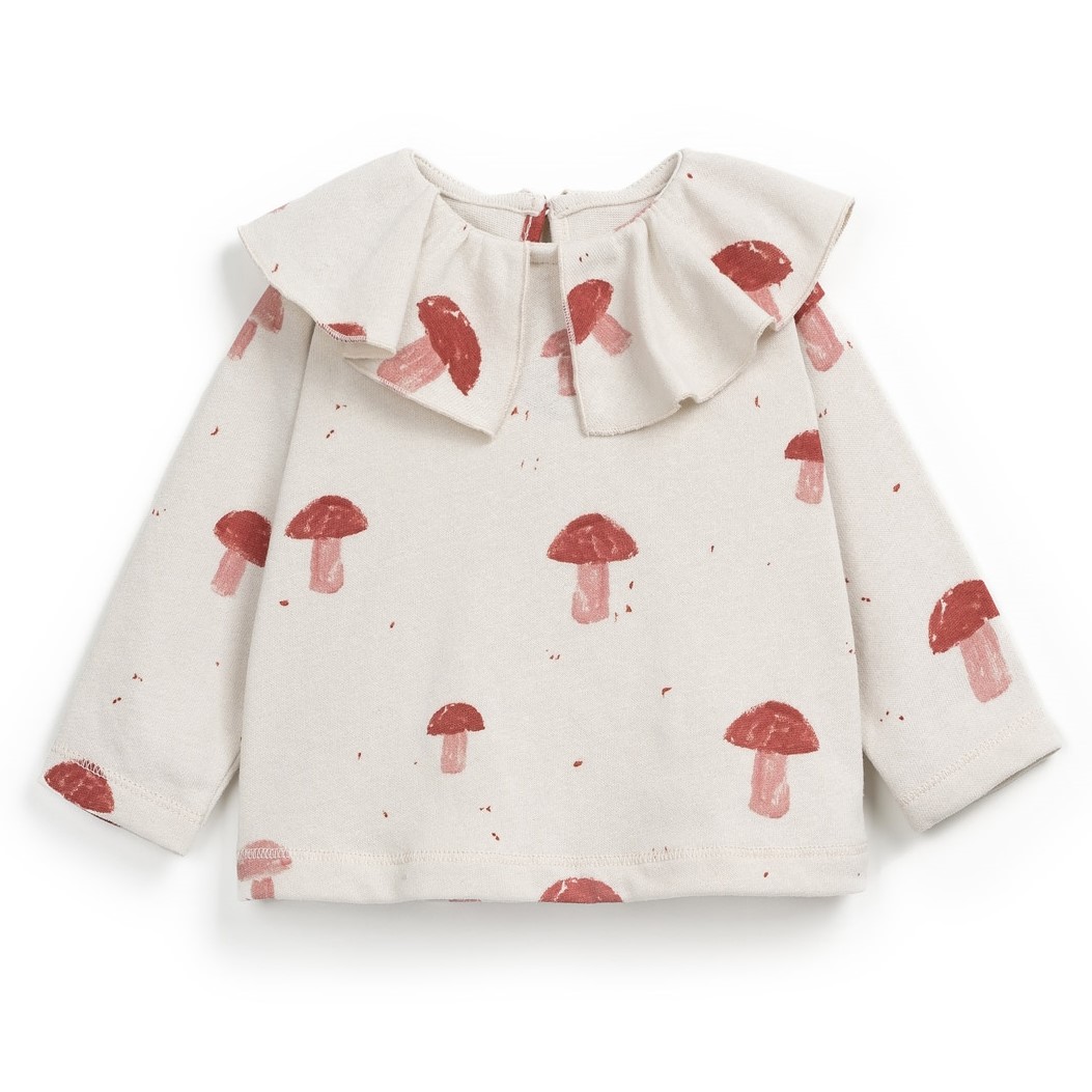 Printed Jersey L/S Top & Twill Jumpsuit