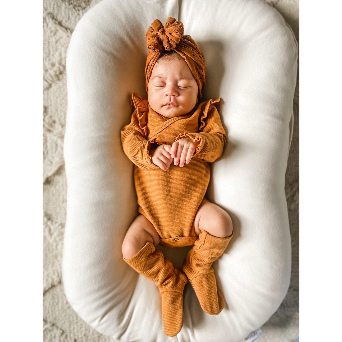 Corduroy Ruffle Wrap Bodysuit | Paprika