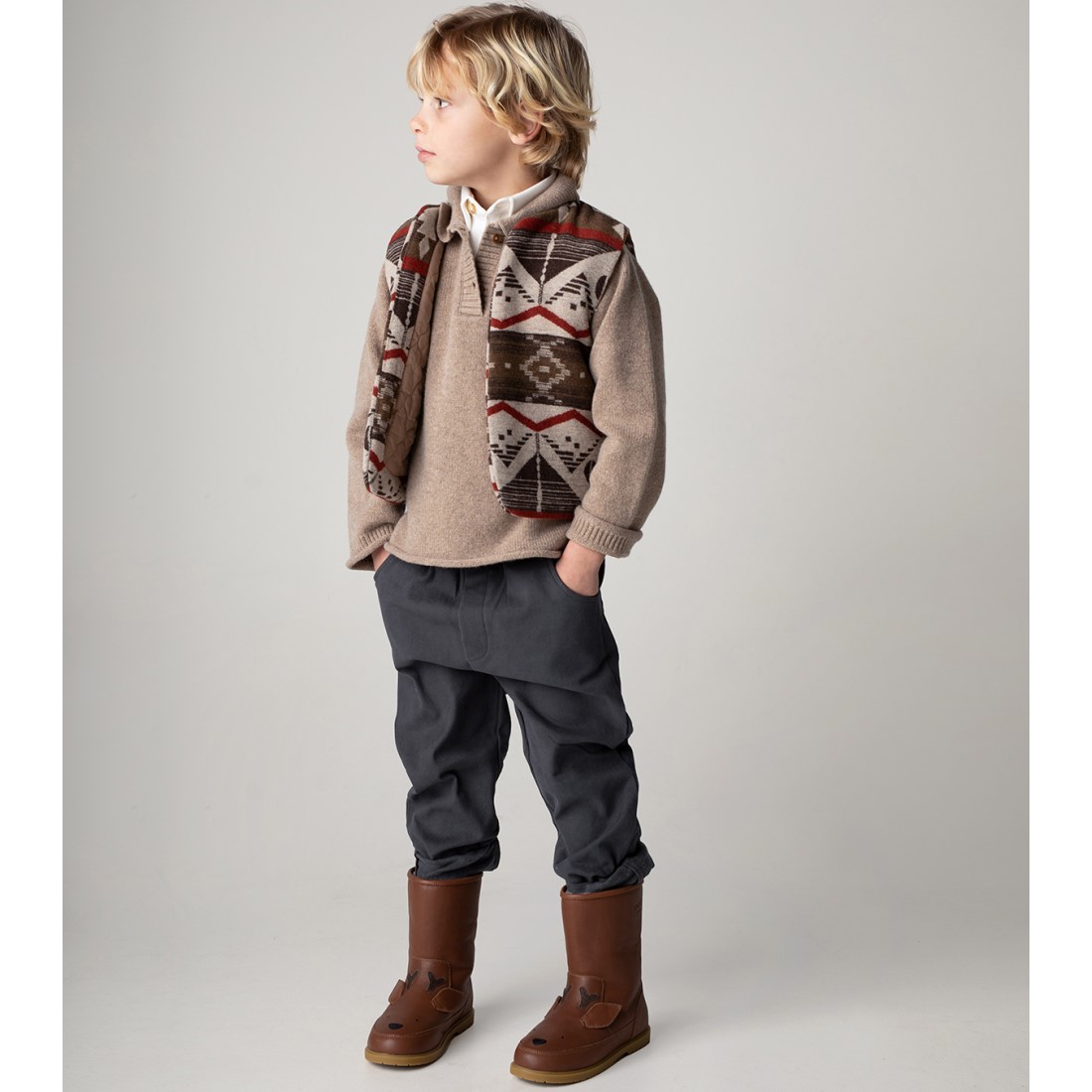 Ojan Merino Wool Sweater | Milk Chocolate Melange