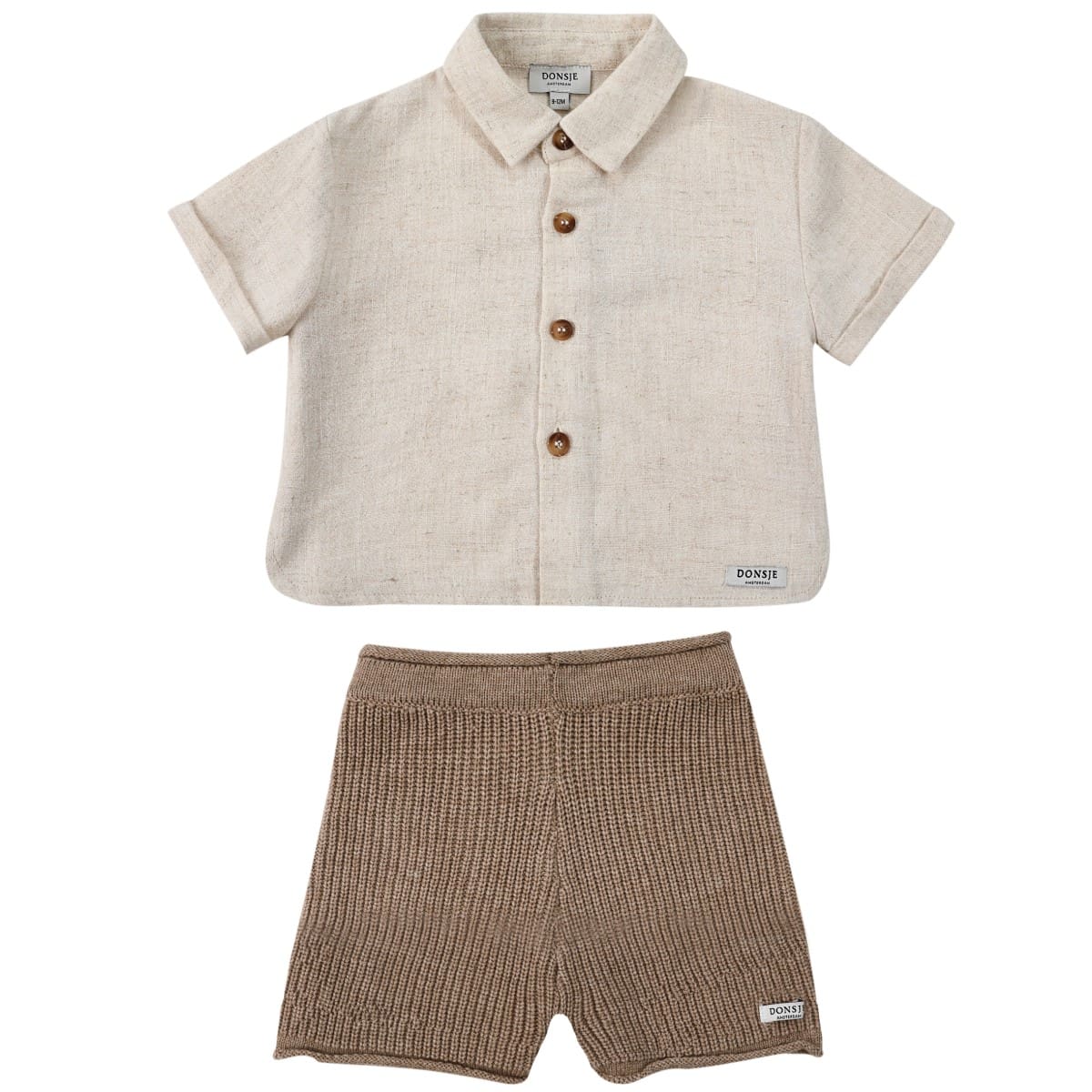 Warm White Melange Lerie Shirt & Latte Melange Wes Shorts