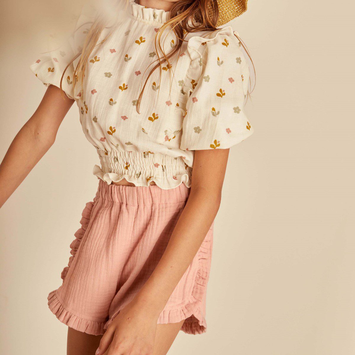 MIA Muslin Flower Blouse Elise &  Ruffle Short | Set