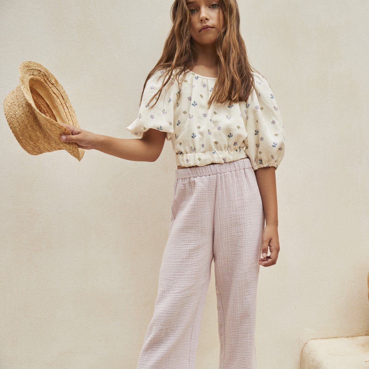 Adeline Muslin Flower Top & Elise Ruffle Pant | Set