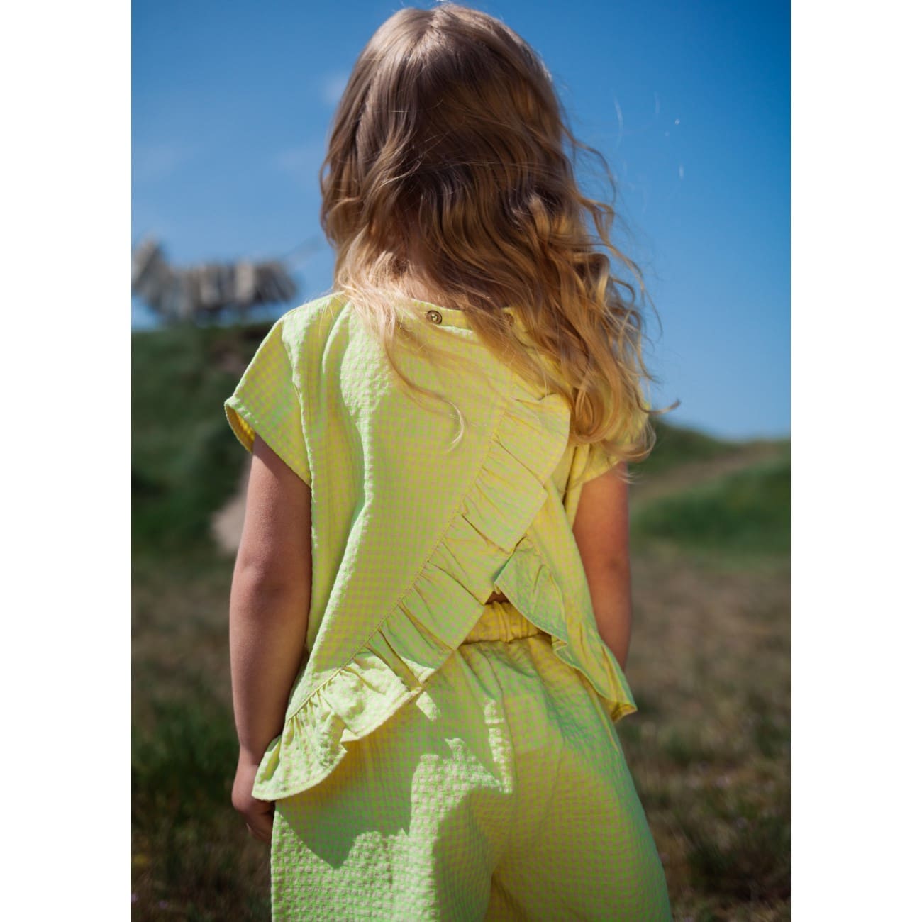 Chloe Checked Top Cozy Yellow