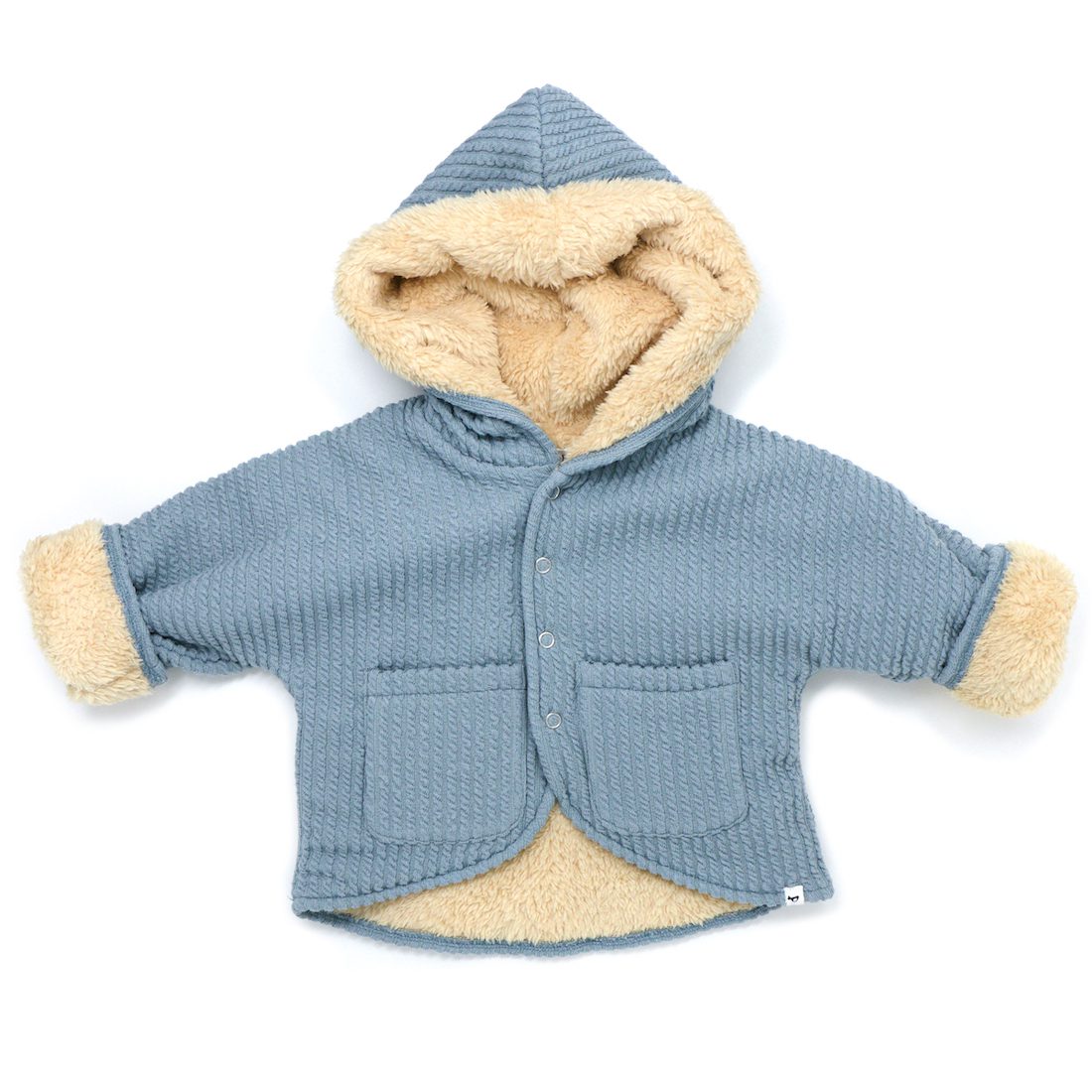 Hooded Cable Knit Jacket W/Snowdrift Lining | Fog