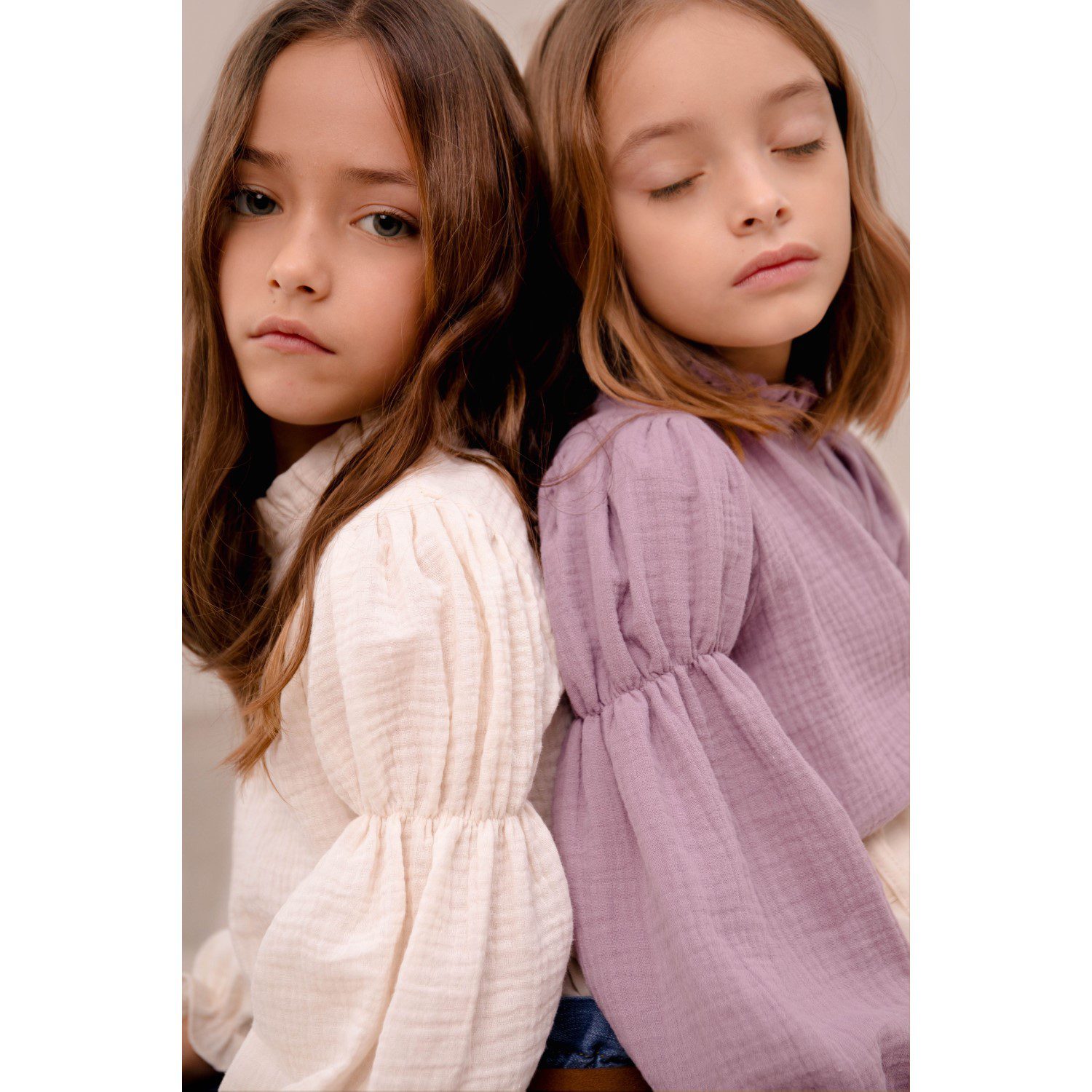 Double Sleeve Muslin Blouse | Mauve