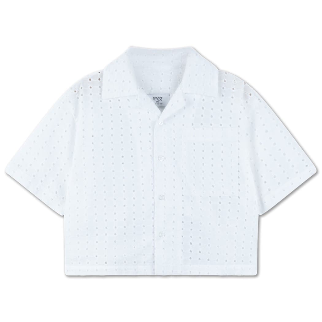 Cropped Shirt | Graphic Embroidery Anglaise