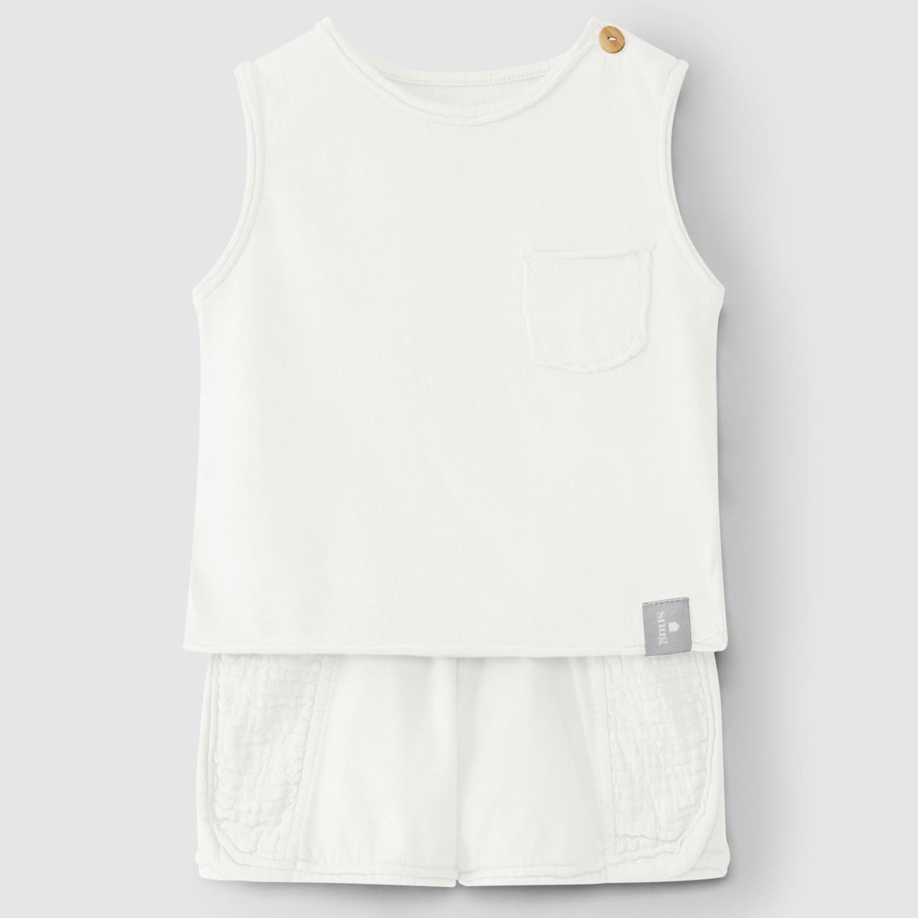 Singlet & Shorts Set | White