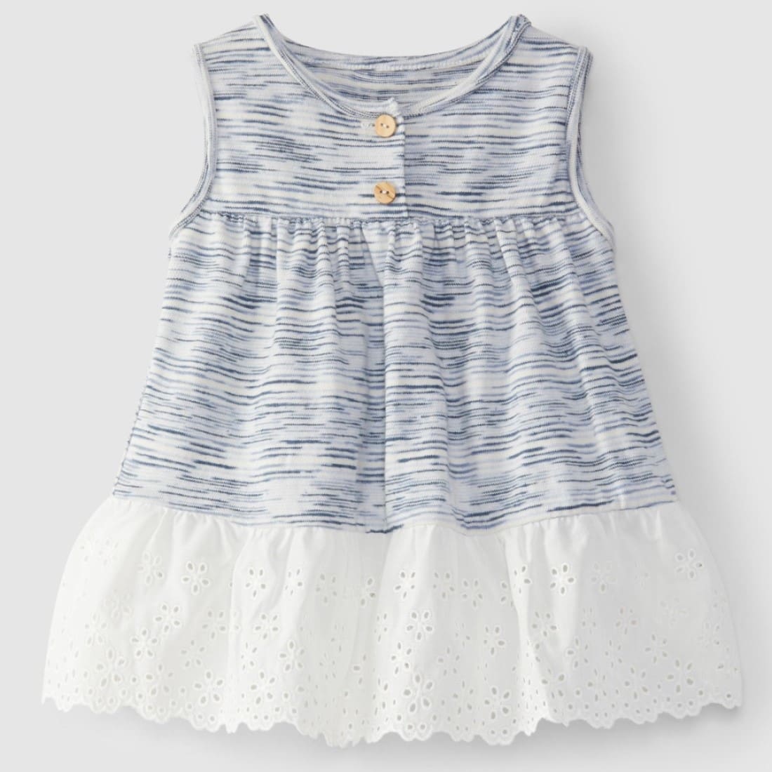 Dress W/ English Embroidery Ruffle