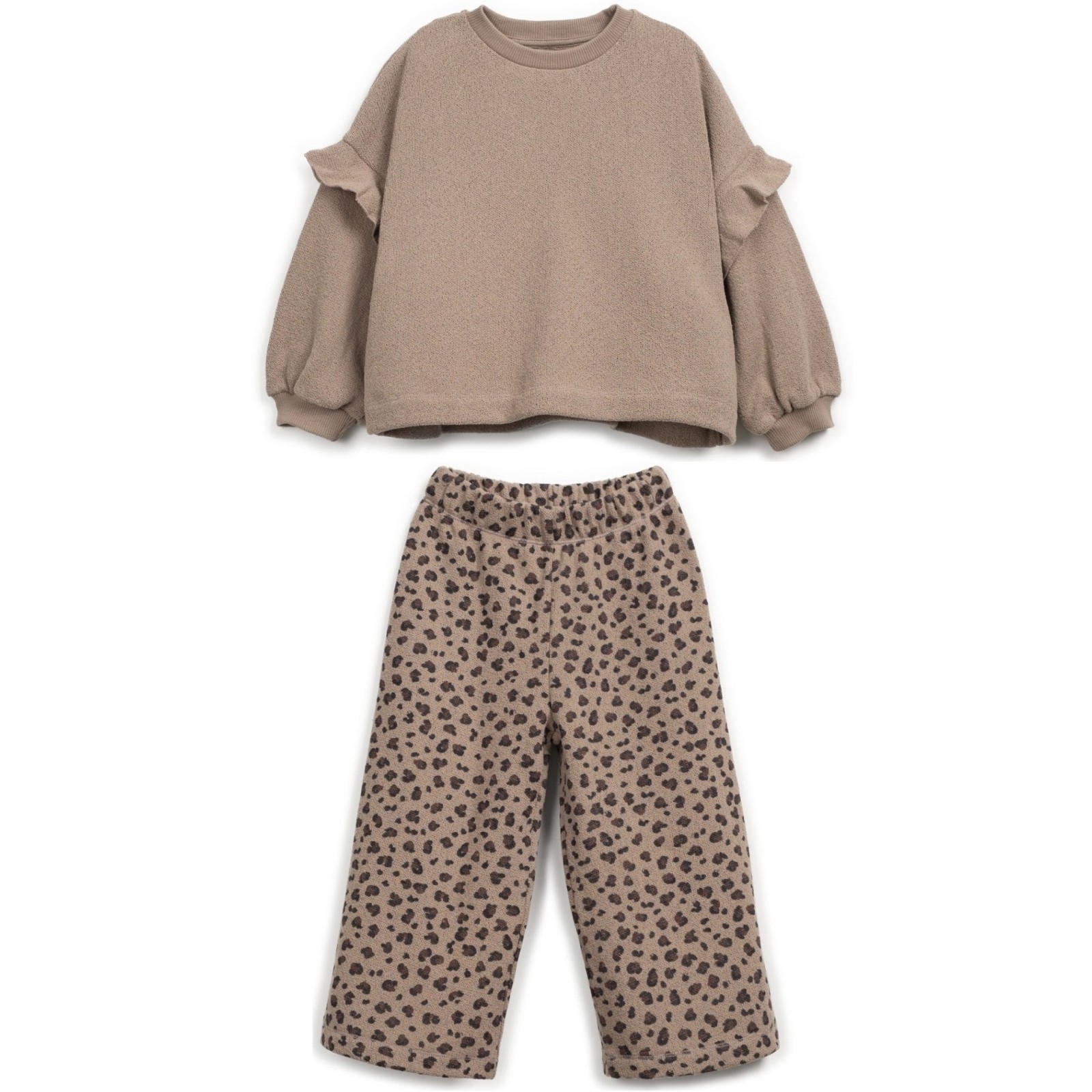 Dropped Shoulders Sweatshirt & Knit Trousers